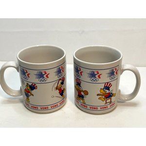 Vons 1980's Olympic Games Souvenir coffee mug Sam the Eagle Papel set of 2